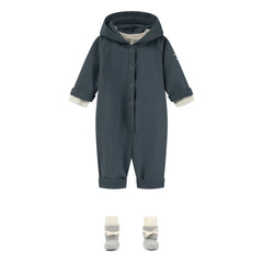 Gray Label - Overall mit Kapuze aus Bio-Baumwolle | Graublau