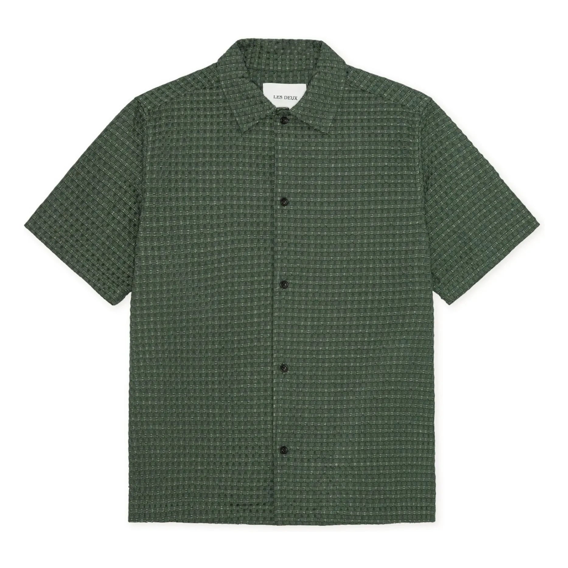 Les Deux - Chemise Chack Seersucker | Koyu yeşil
