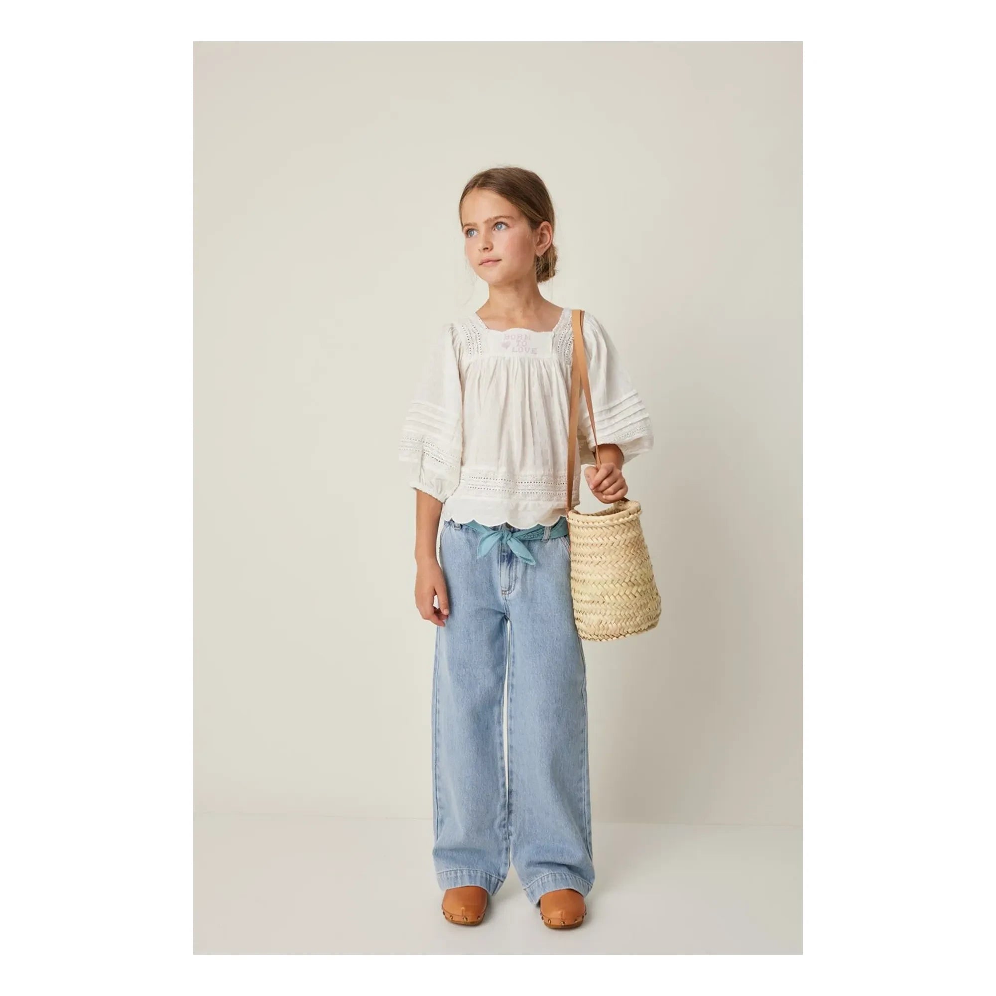 Tocoto Vintage - 3/4-Arm Bestickte Bluse | Weiß
