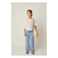 Tocoto Vintage - 3/4-Arm Bestickte Bluse | Weiß