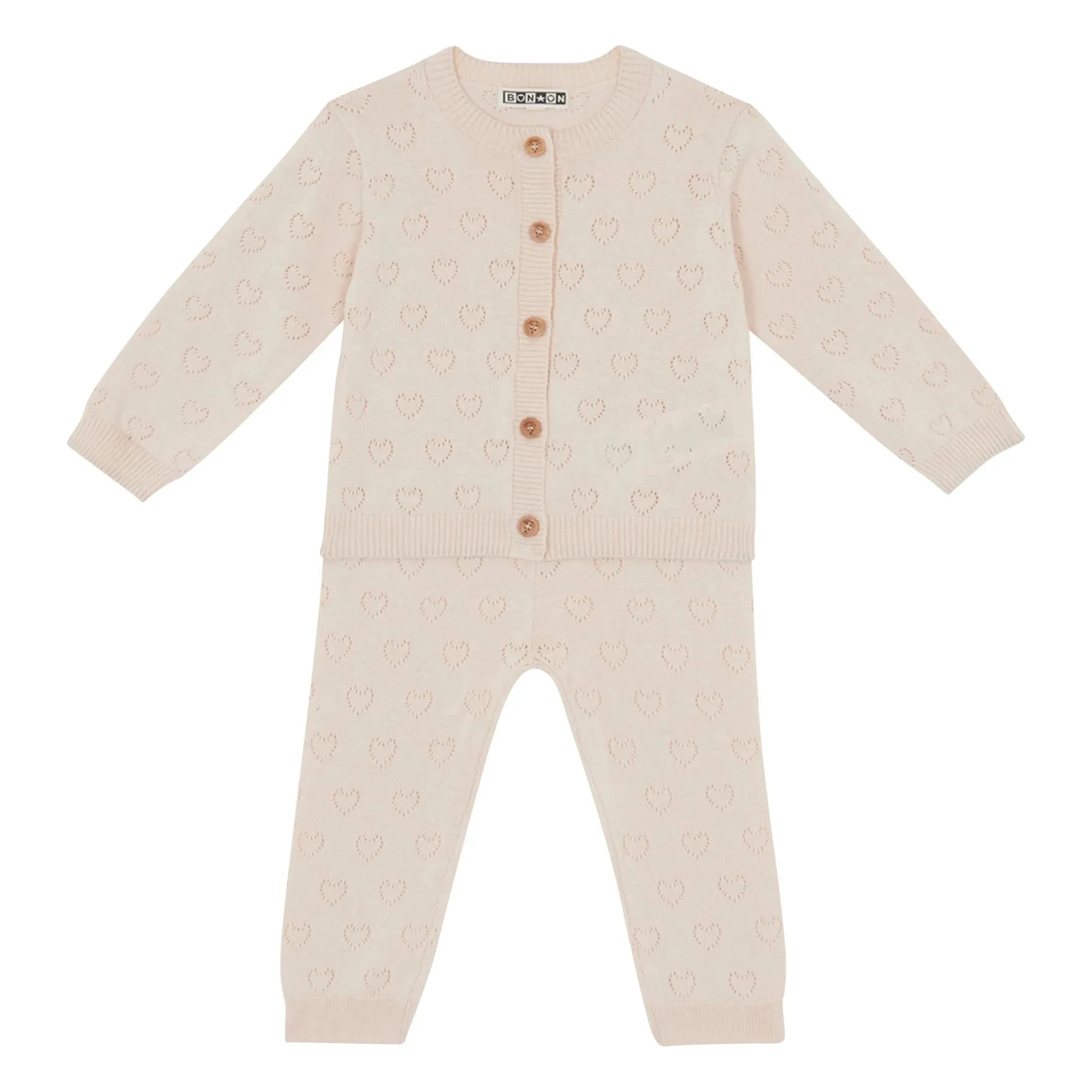 Bonton - Marianne Strickjacke und Leggings Set | Ecru