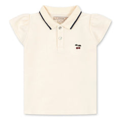 Konges Sløjd - Florita Cerises Bio-Baumwolle Polo T-Shirt | Ecru
