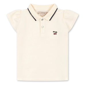 Konges Sløjd - Florita Cerises Bio-Baumwolle Polo T-Shirt | Ecru