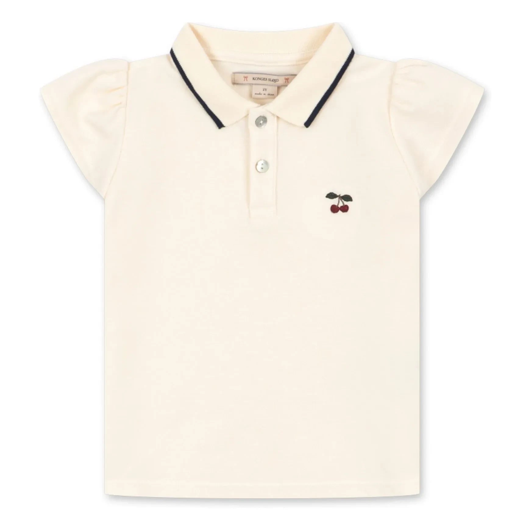 Konges Sløjd - Florita Cerises Bio-Baumwolle Polo T-Shirt | Ecru