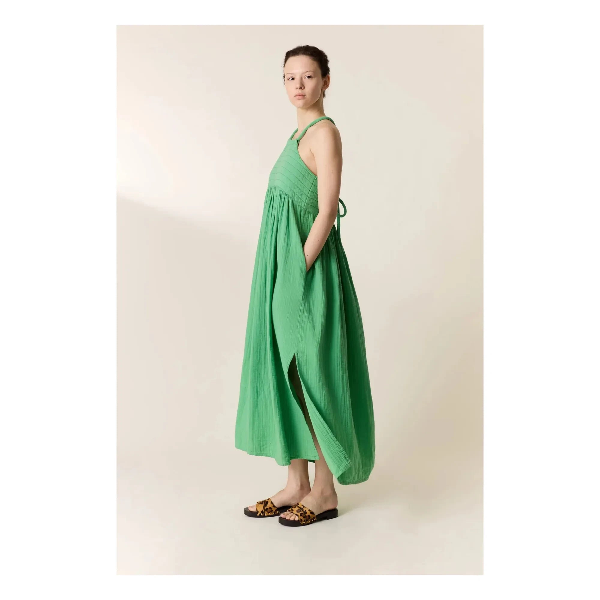 Leon & Harper - Romee Kleid aus Bio-Baumwolle | Wassergrün