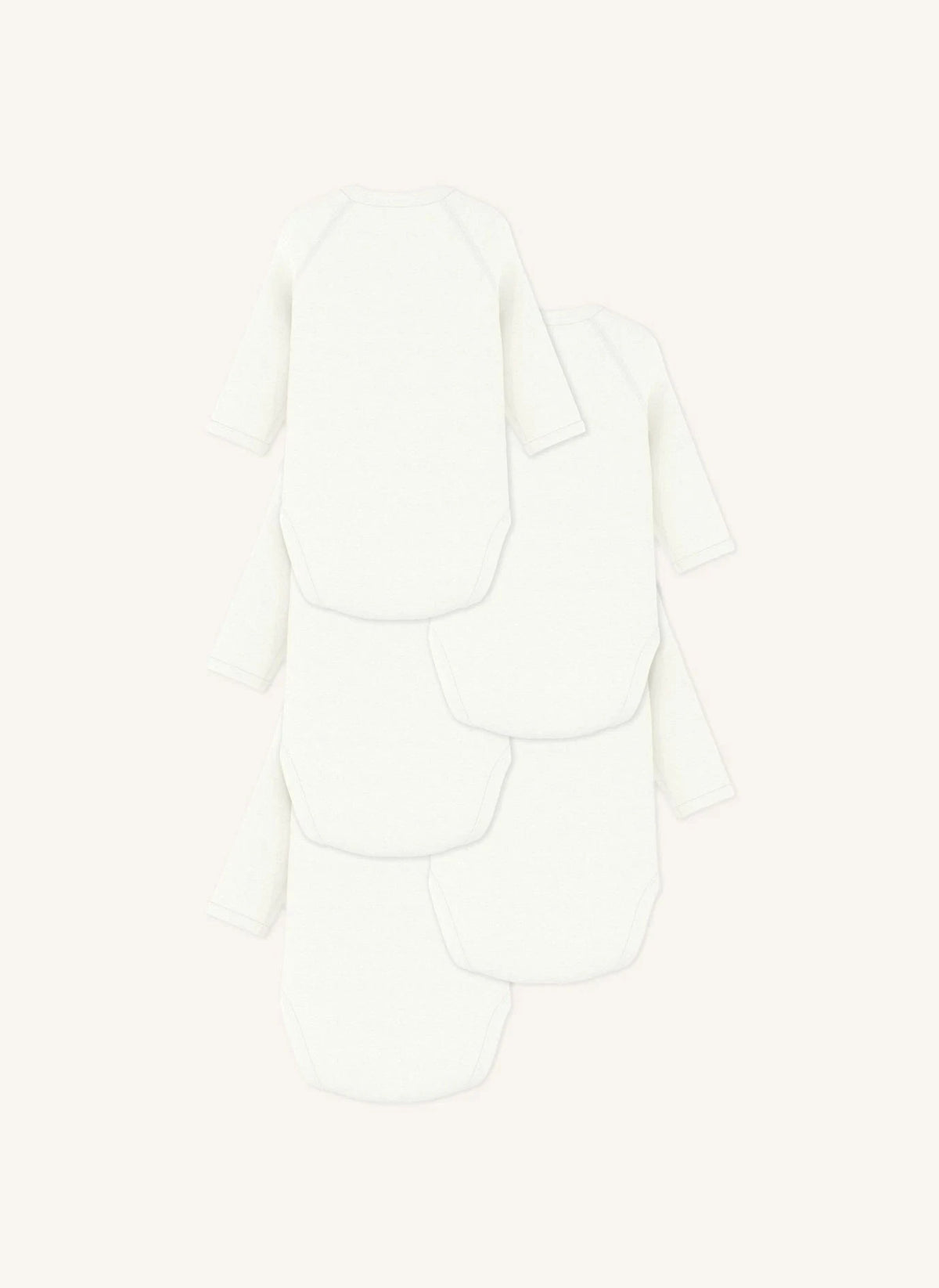 Petit Bateau - 5er Mon Coeur Bio-Baumwoll-Wickelbody-Set | Weiß