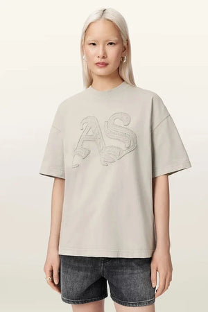 AllSaints Damen-Baumwoll-T-Shirt INSIGNIA