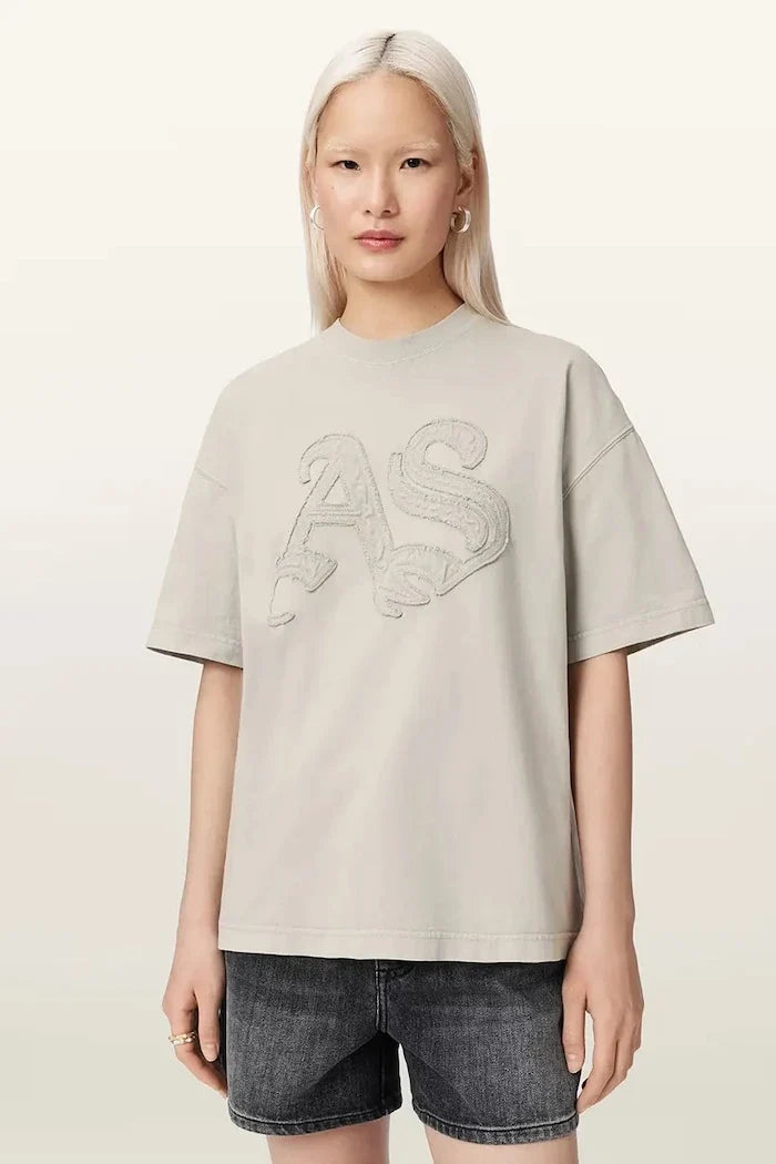 AllSaints Damen-Baumwoll-T-Shirt INSIGNIA