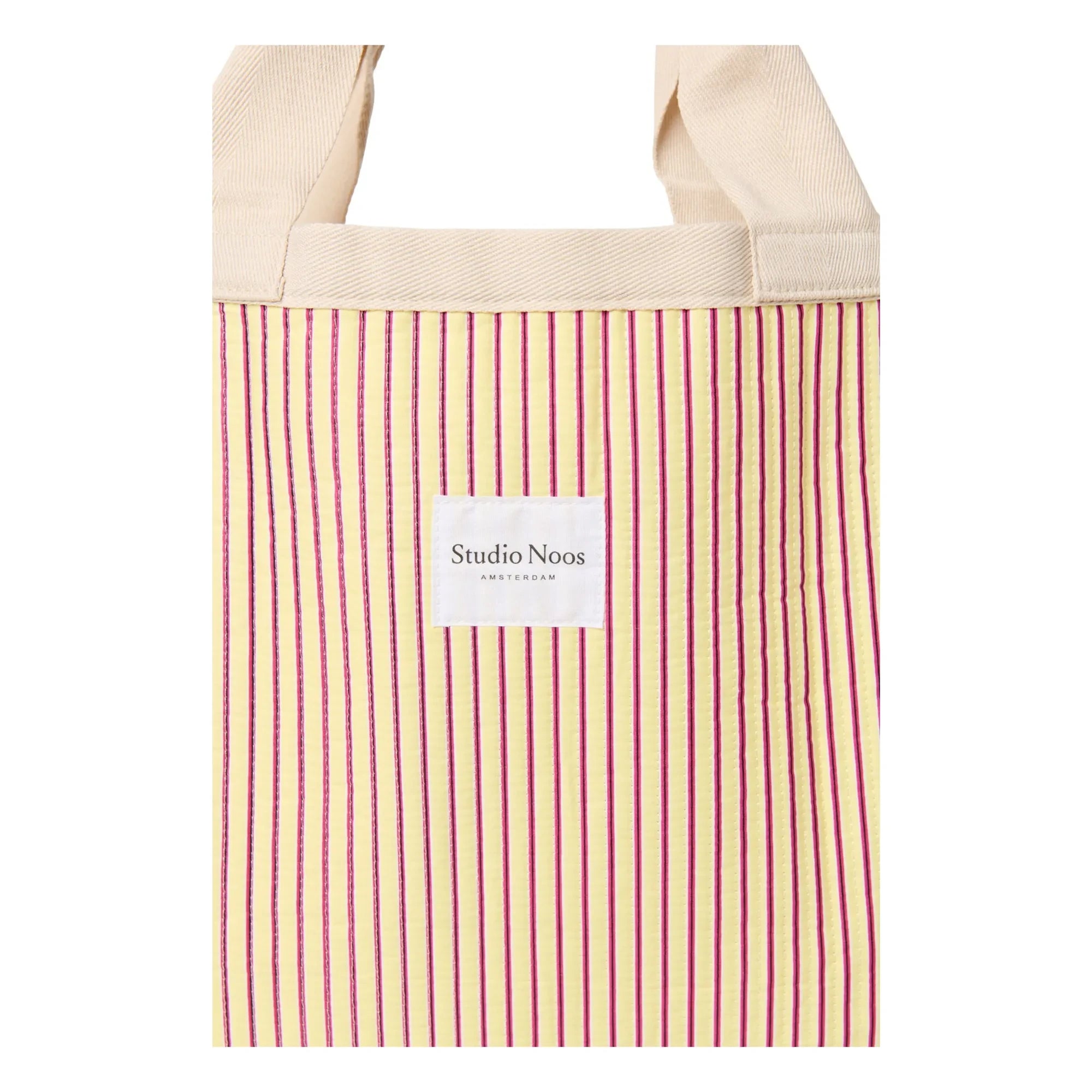 Studio Noos - Streifen-Strandtasche | Blasses Gelb