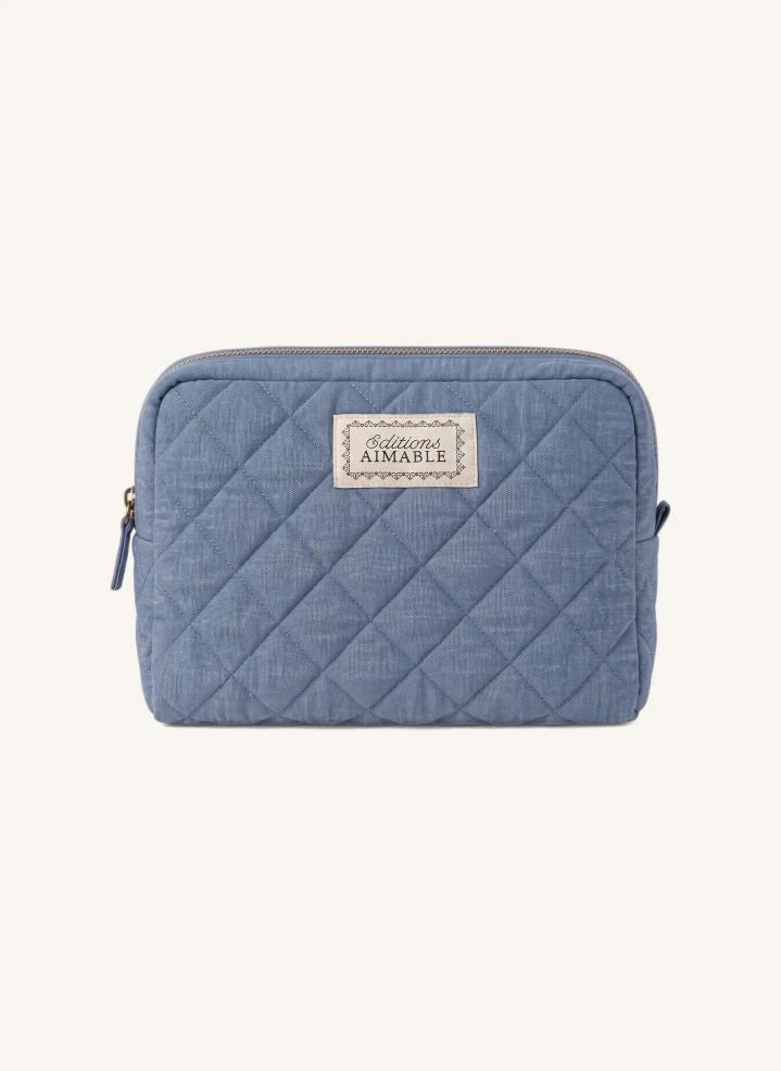 Editions Aimable - Toscana Kosmetiktasche | Blaues Chambray