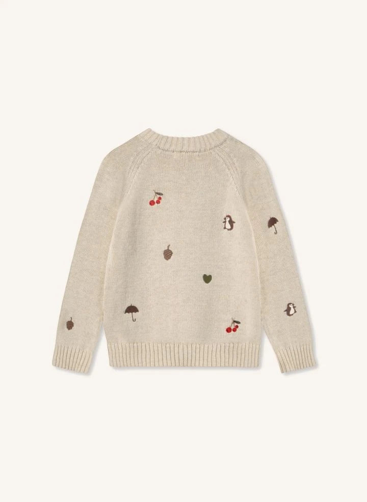 Fliink - Nova Cerises Organische Baumwolle Pullover | Ecru