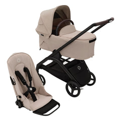 Bugaboo - Bugaboo Dragonfly City Kinderwagen komplettes schwarzes Gestell | Taupe Braun