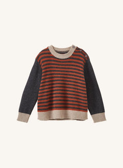 Caramel - Chester gestreifter Pullover | Grau