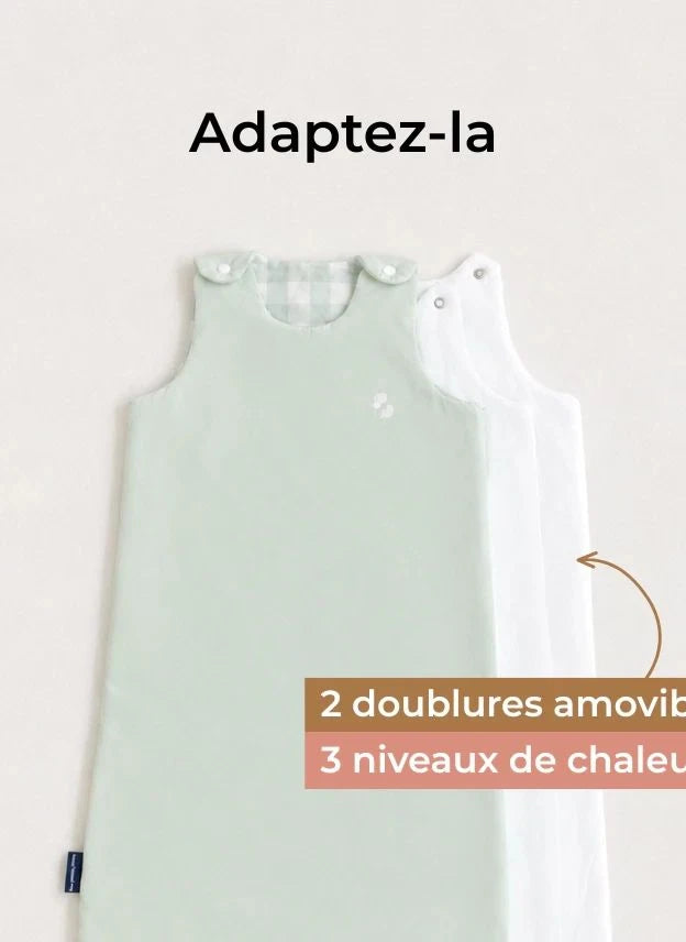 Les Petites Billes - Beidseitiger Vichy Ganzjahres-Schlafsack | Wassermelone