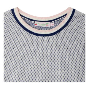Bonpoint - Feinstrick-T-Shirt Limette aus Bio-Baumwolle | Blau