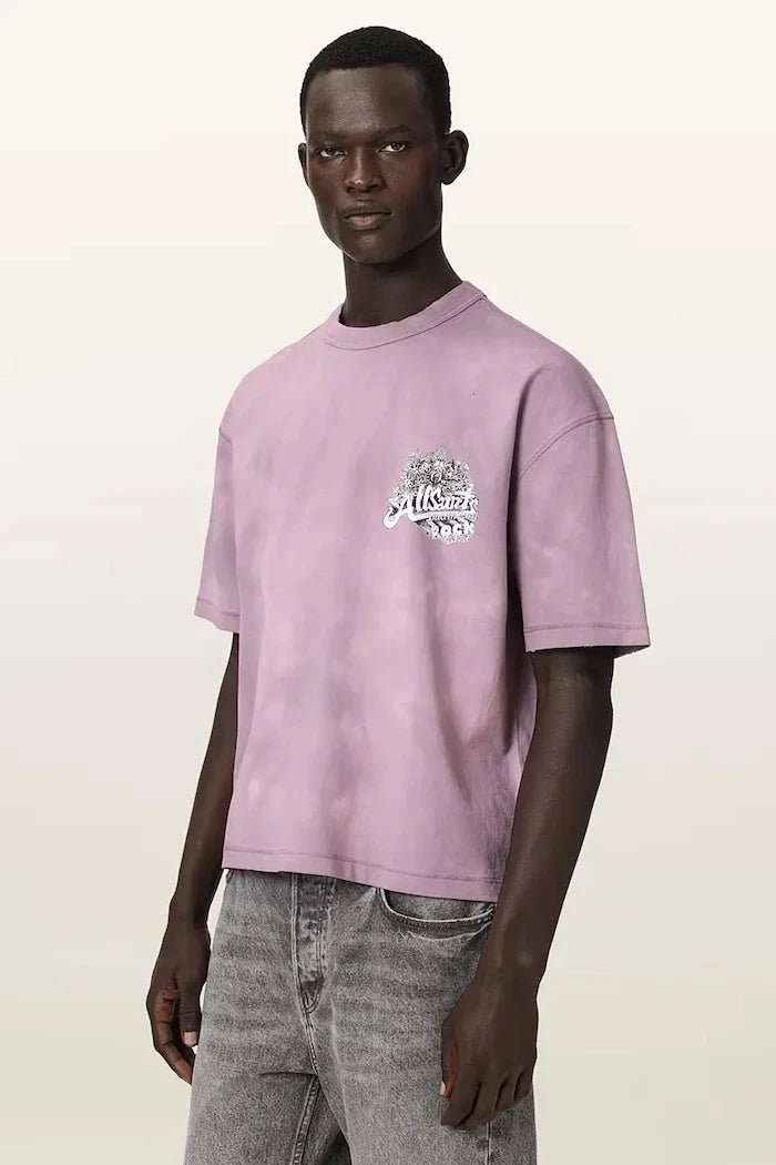AllSaints erkek pamuklu elastanlı pull-over tişört AVALON