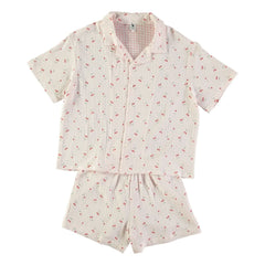 Risu Risu - Wassermelone Bio-Baumwoll-Pyjama | Ecru