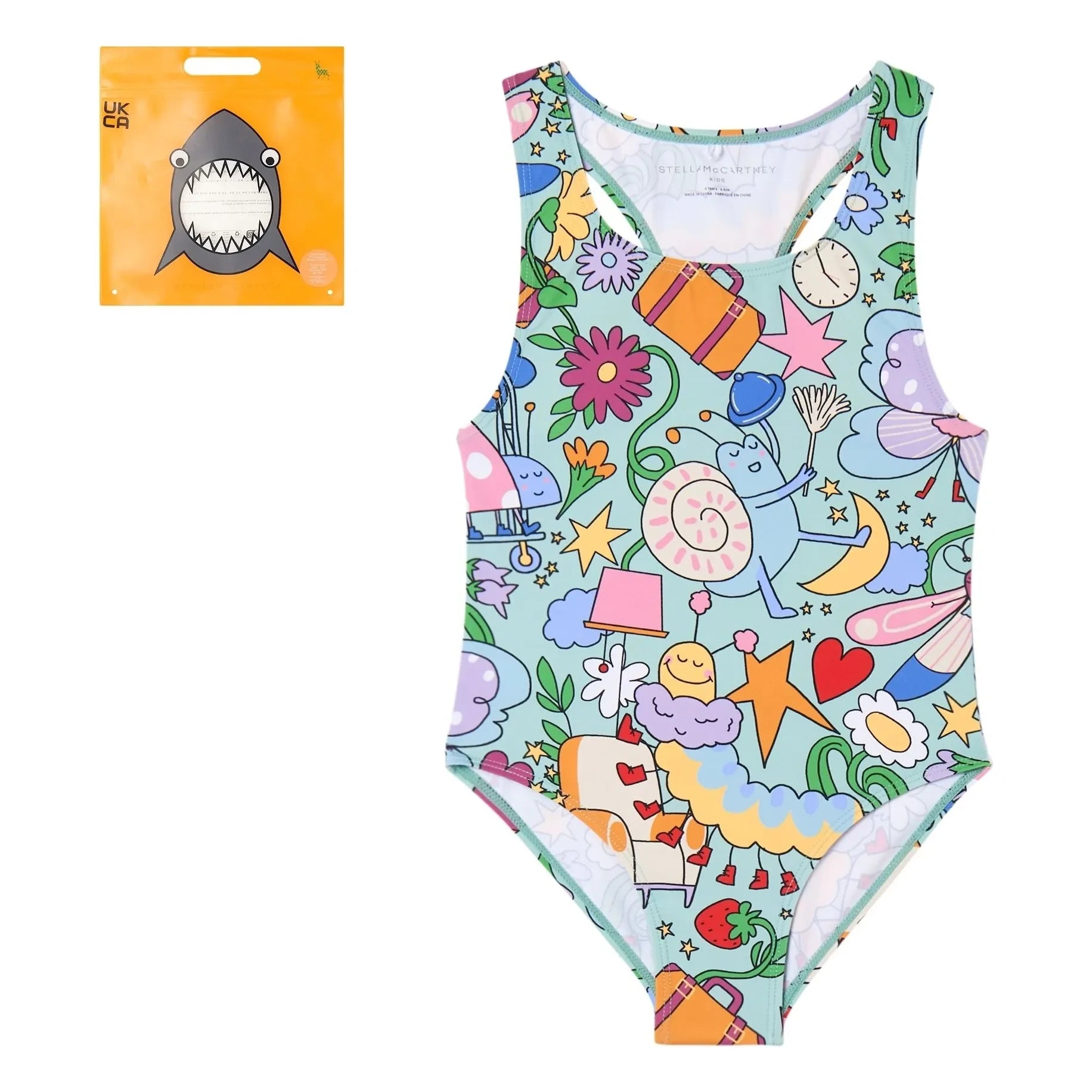 Stella McCartney Kids - Chenille-Badeanzug aus recycelten Fasern | Grün
