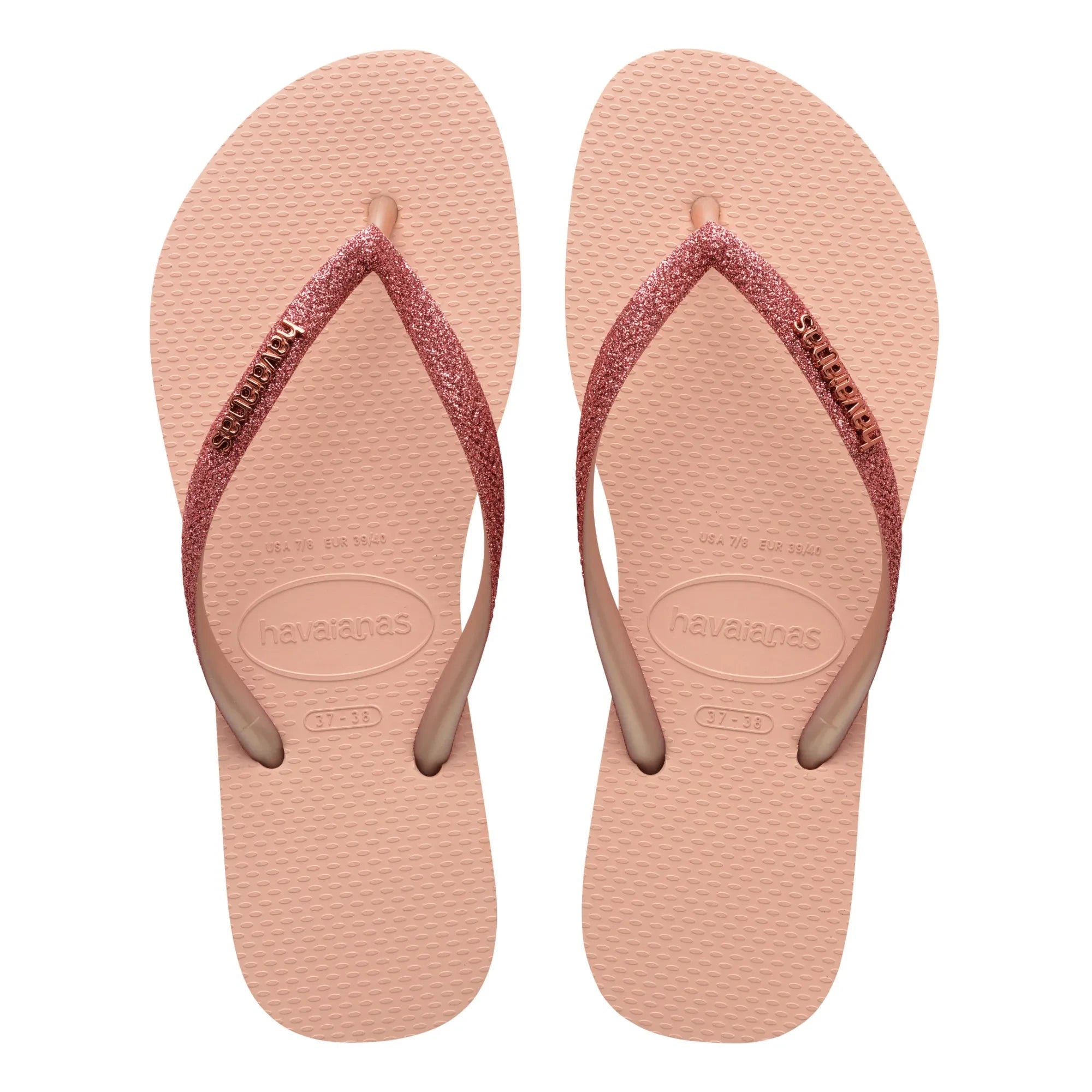 Havaianas - Dünne Zehentrenner mit Glitzer | Rosa