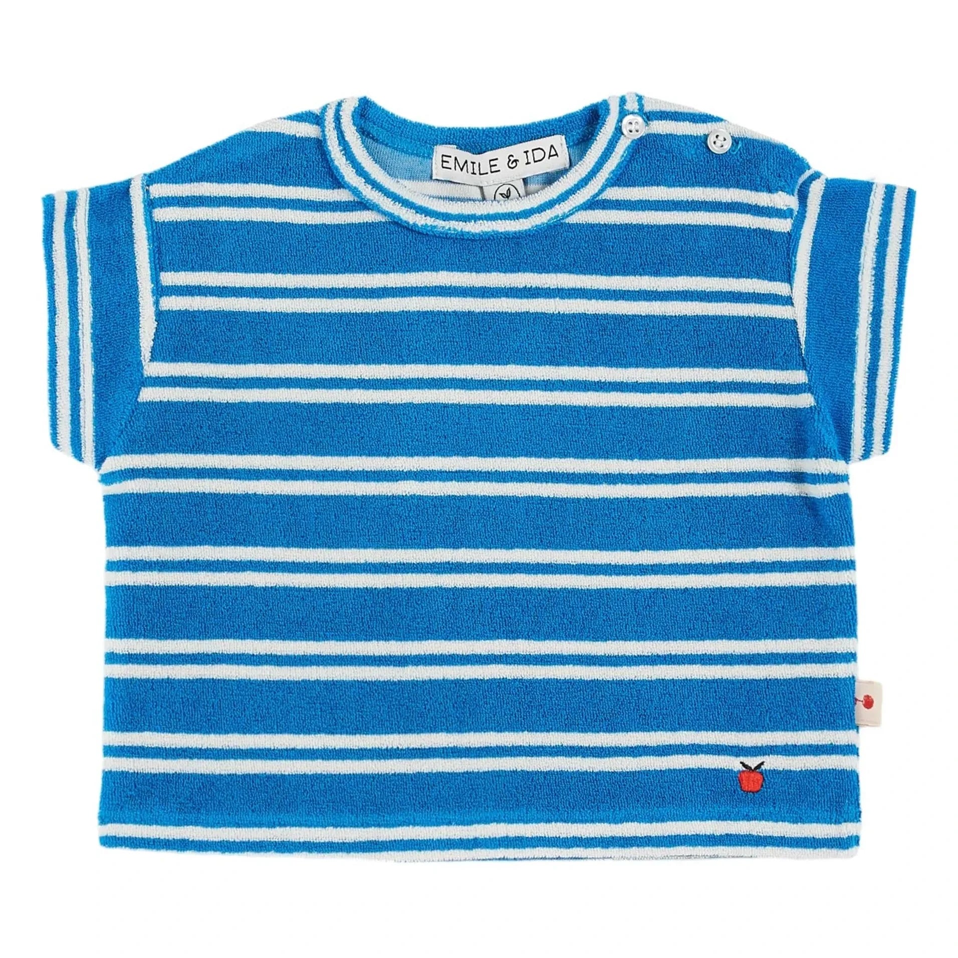 Emile et Ida - Terry Gestreiftes T-Shirt | Blau