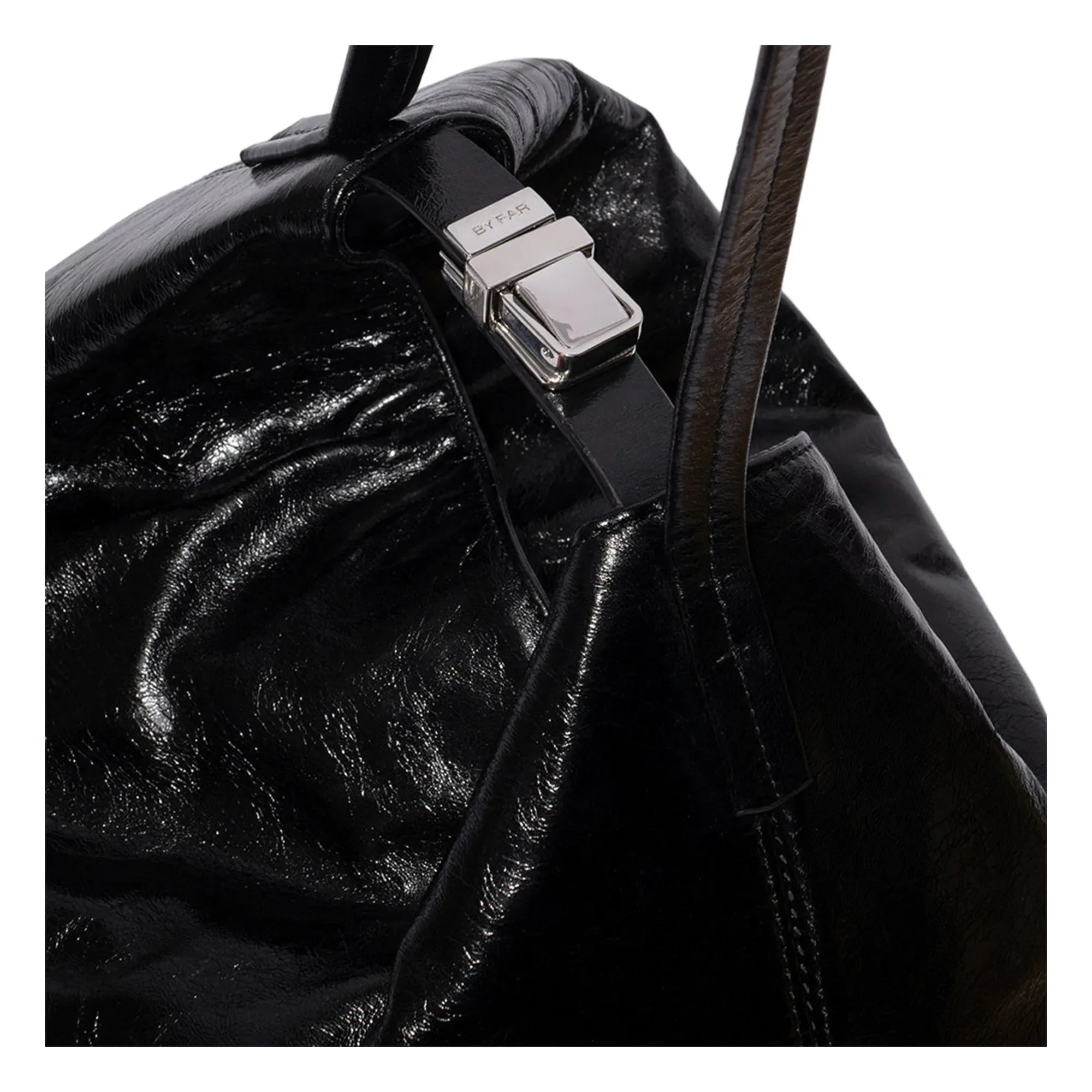 BY FAR – Bea Tasche aus genarbtem Leder | Schwarz