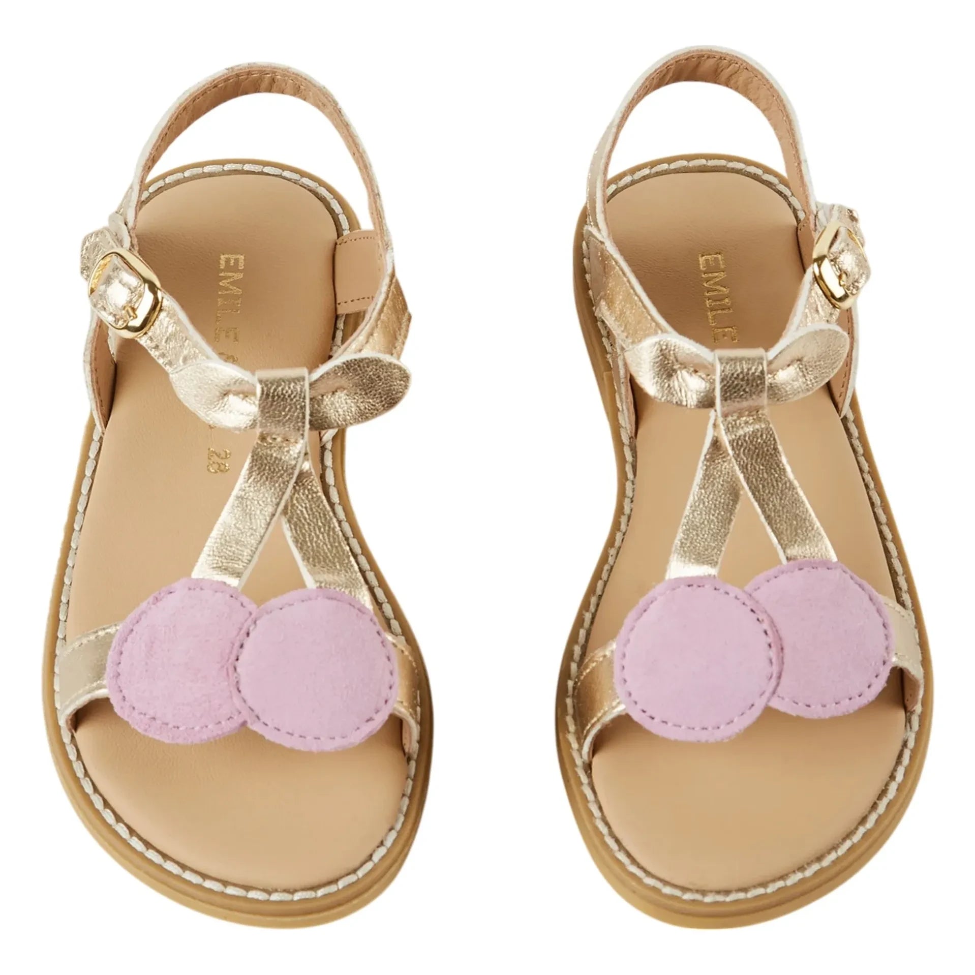 Emile et Ida - Cerises Leder Sandale | Mauve