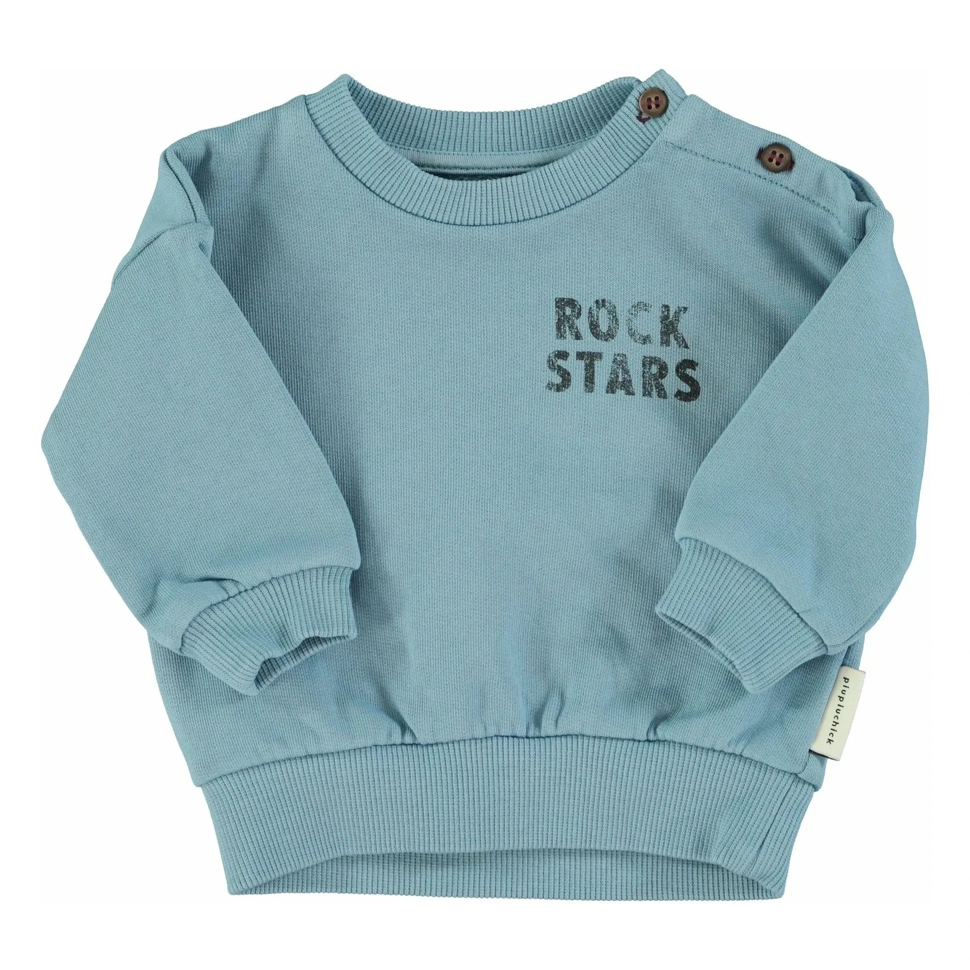 Piupiuchick - Rock Stars Bio-Baumwoll-Sweatshirt | Blau
