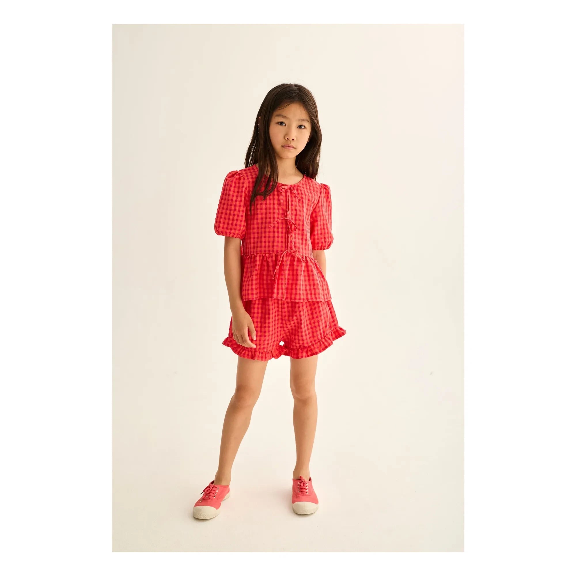 Cozmo - Joy Bluse Karo Recycelte Fasern | Rot