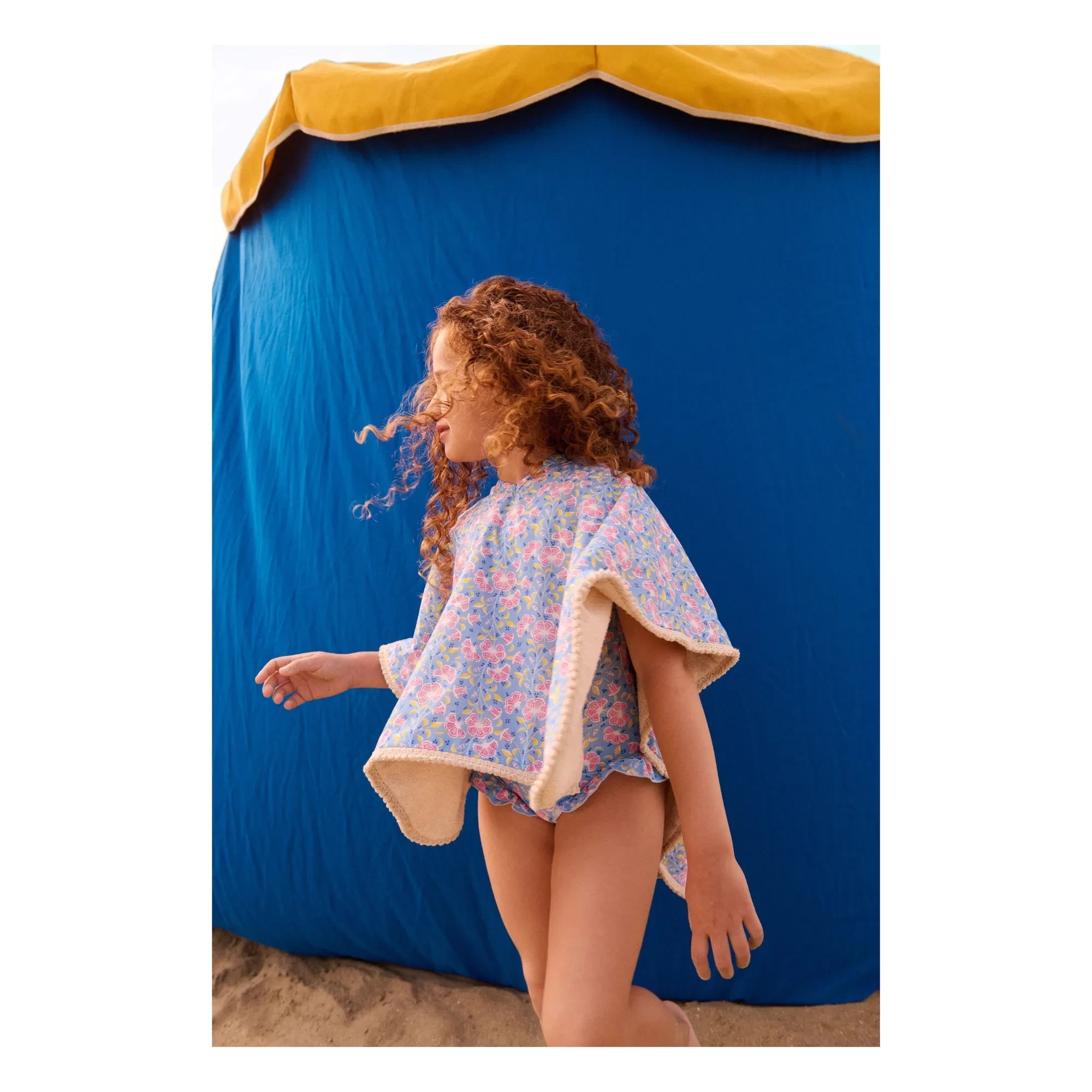 Louise Misha - Mael Badeponcho aus Bio-Baumwolle | Hellblau