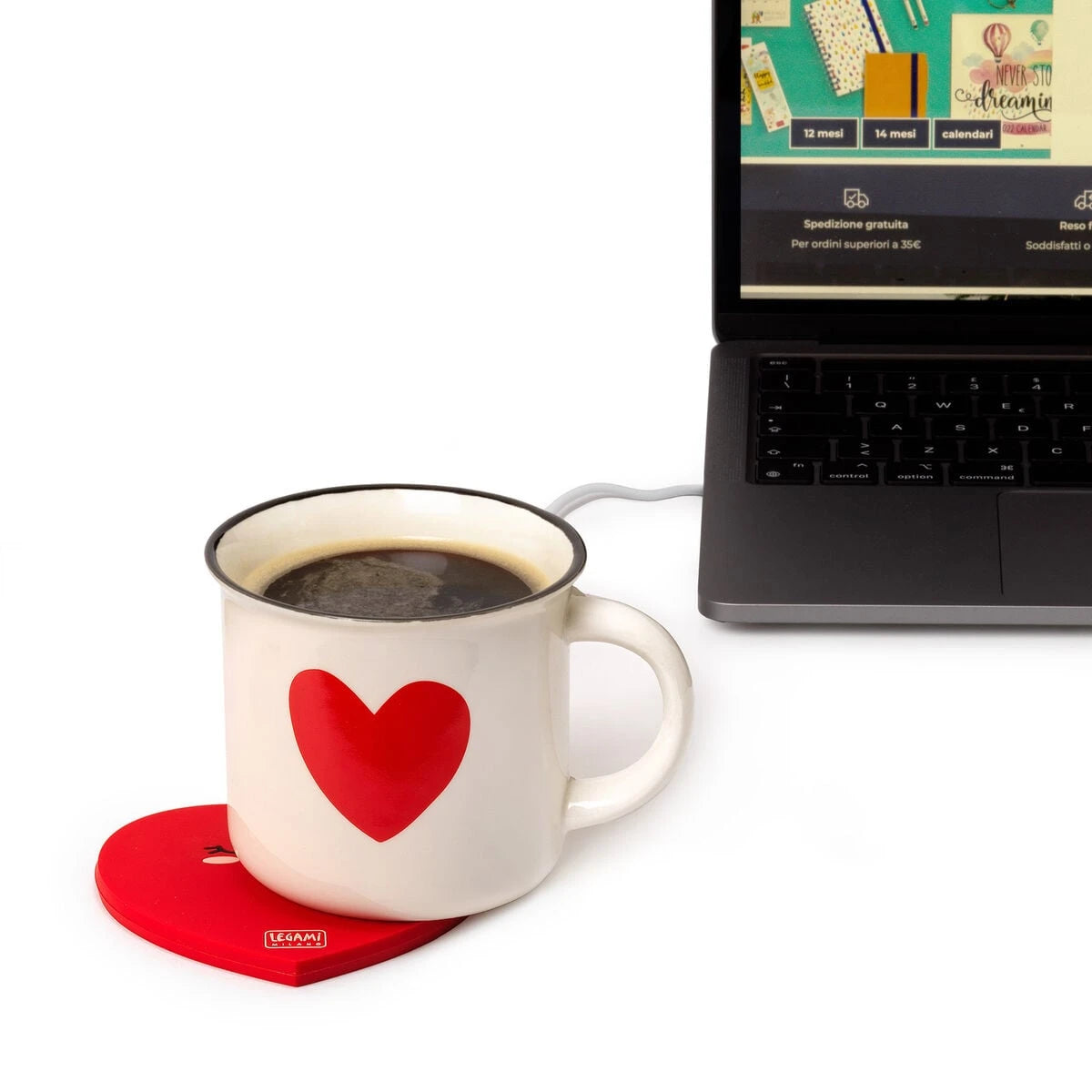 Legami - USB Kupa Isıtıcı - Kalp - Isıt