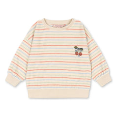 Konges Sløjd - Itty Gestreiftes Geripptes Sweatshirt Bio-Baumwolle | Ecru