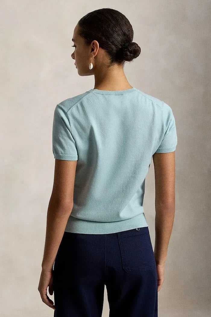 Polo Ralph Lauren Kadın Kısa Kollu Pamuklu Kazak