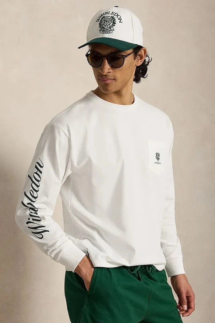 Polo Ralph Lauren erkek pamuklu uzun kollu bluz Wimbledon