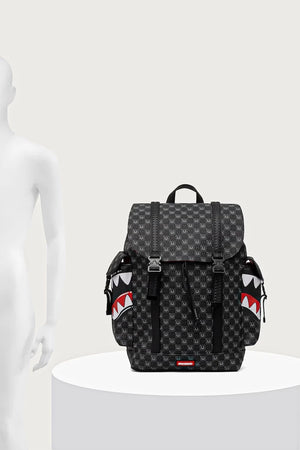 Sprayground - Schwarzer Rucksack mit Haifischen in Paris 910B9311NSZ
