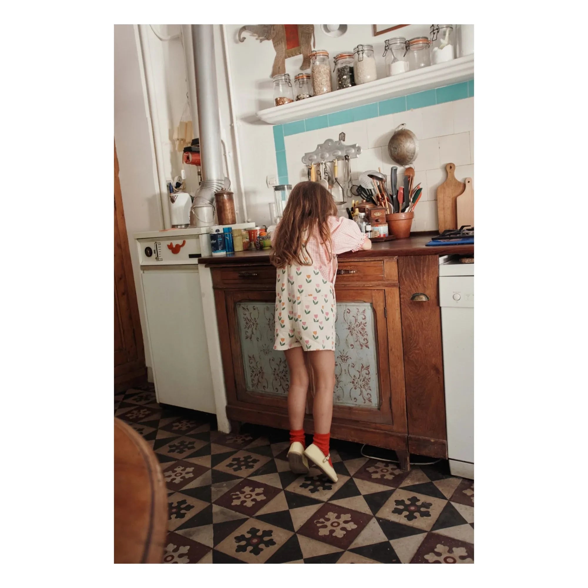 Emile et Ida – Bluse mit Vichy-Stickerei aus Bio-Baumwolle | Rosa