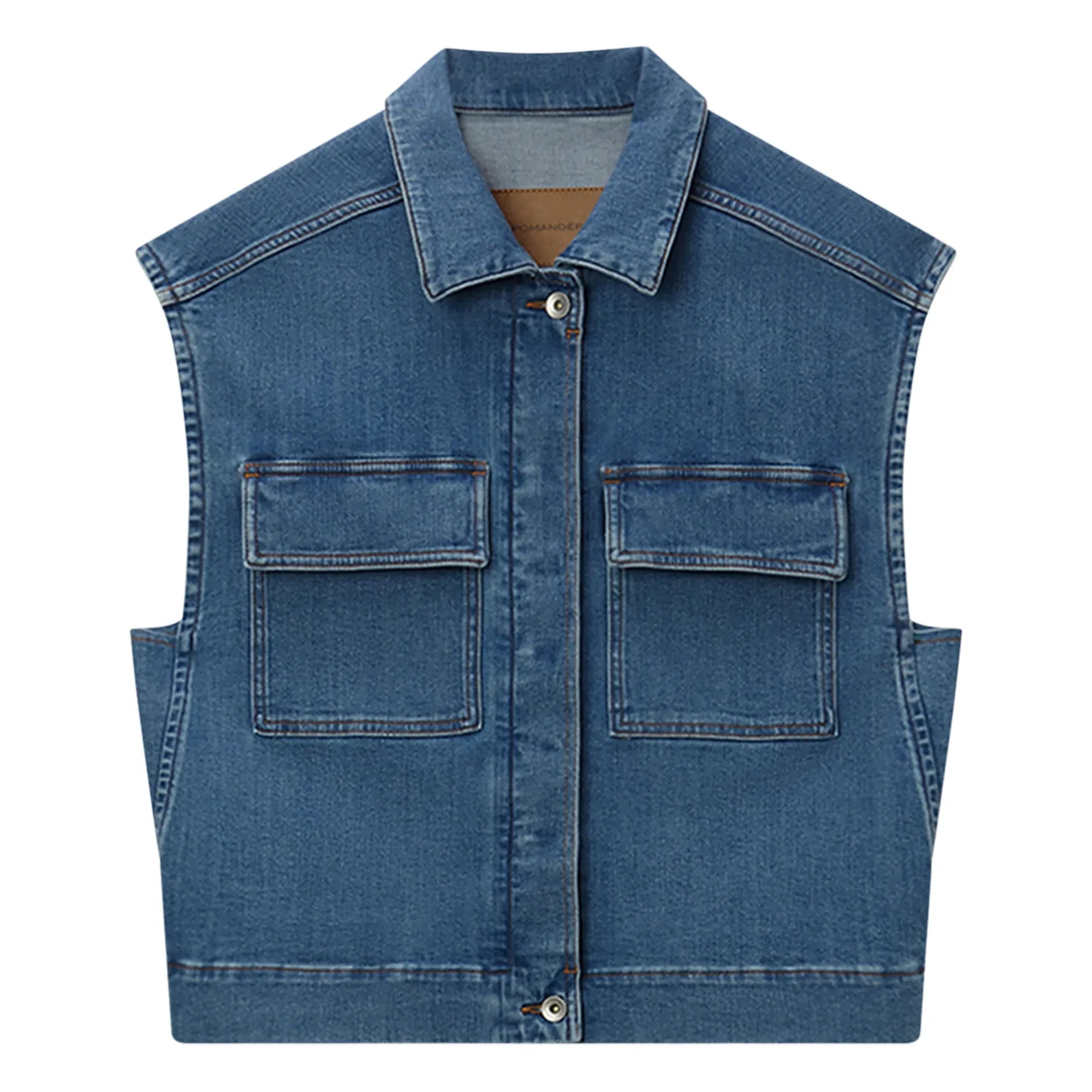 Pomandère - Ärmellose Jeansjacke | Blau