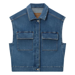 Pomandère - Ärmellose Jeansjacke | Blau