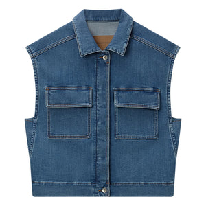 Pomandère - Ärmellose Jeansjacke | Blau