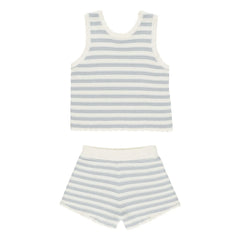 Rylee + Cru - Gestreiftes Oberteil und Shorts Set | Hellblau