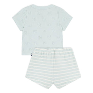 Petit Bateau – Oberteil und Shorts aus Bio-Baumwolle | Türkis