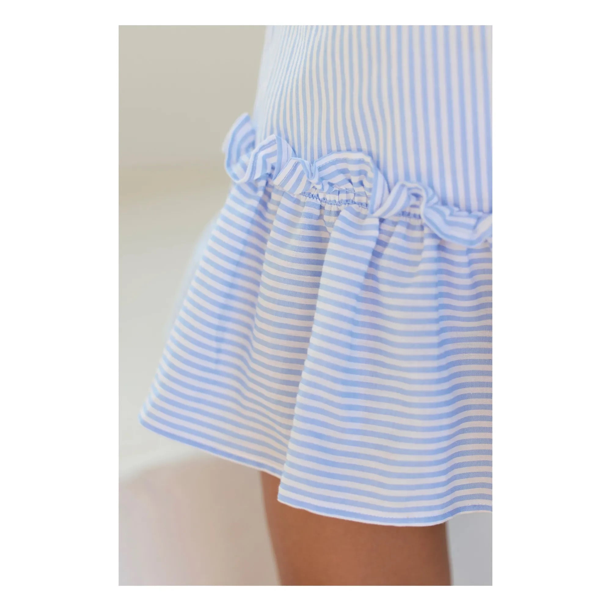 Tartine et Chocolat - Gestreiftes Rüschenkleid | Blau