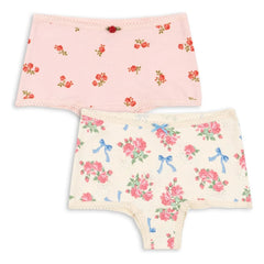 Konges Sløjd - Hipster-Höschen aus Bio-Baumwolle mit Blumenmuster, 2er-Pack | Puderrosa
