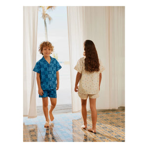Molo - Lexi Hearts Bio-Baumwolle Kurzpyjama | Ecru