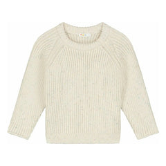 Yuki - Gerippter Pullover aus Bio-Baumwolle | Heather Weiß