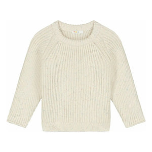Yuki - Gerippter Pullover aus Bio-Baumwolle | Heather Weiß