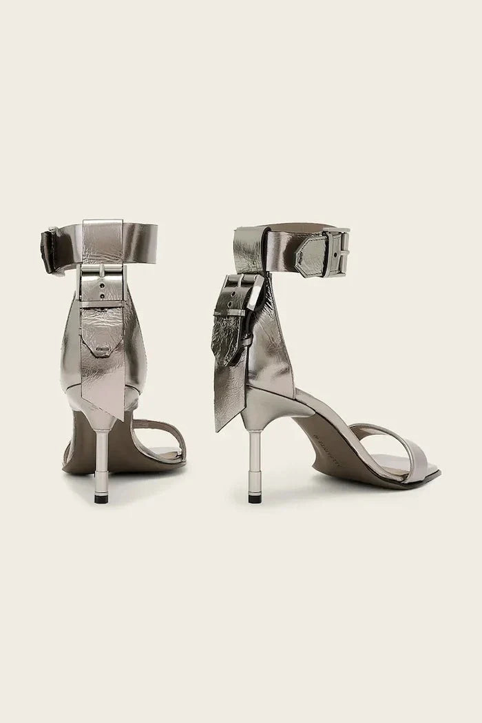 AllSaints Noir Mid Sandal Deri Sandalet