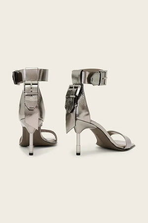 AllSaints Noir Mid Sandal Deri Sandalet