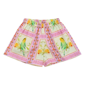Maison Mangostan - Kurze Patchwork-Vögel | Rosa