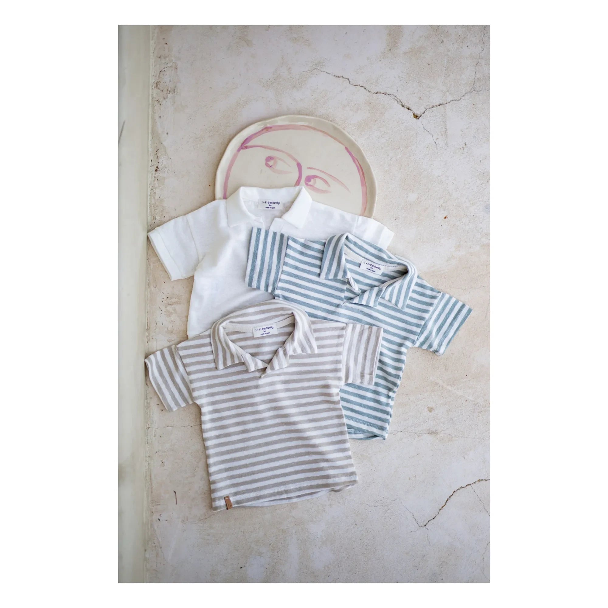 1+ in the family - Borrassa Gestreiftes Polo Leinen | Beige