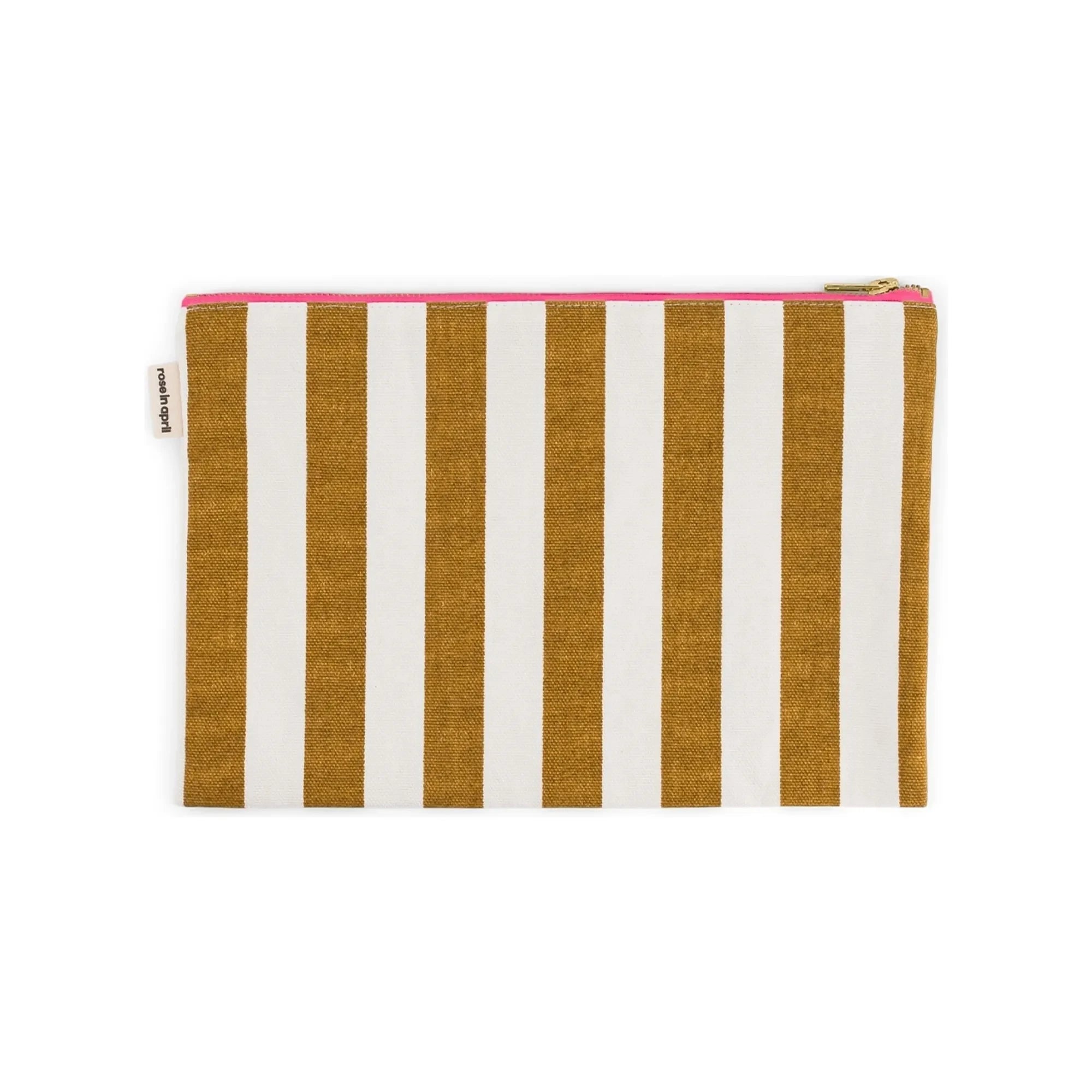 Rose in April - Lili gestreifte Clutch | Karamell
